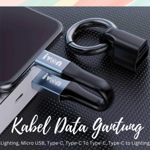 Kabel Data 2 In 1 Support Cable Lighting Micro USB Type-C Type-C To Type-C Type-C to Lighting Mini Portable Fast Charging