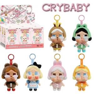 พวงกุญแจตุ๊กตา Crybaby Crying Again ซีรีส์ตุ๊กตาไวนิลหน้าตุ๊กตา Crybaby จี้ตุ๊กตาผ้าขนนุ่ม ของเล่นสะสม ของขวัญวันเกิด