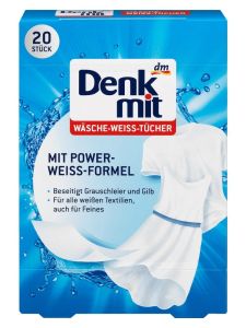 [HCM]Miếng giặt tẩy trắng quần áo hiệu Denkmit nhập khẩu từ Đức hộp 20 miếng