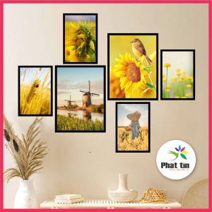 Set 6 tranh decor In Tranh cô gái hiện đại trang trí dán tường có sẵn keo dán không cần khoan đục tường.