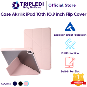 TRIPLEDI Case Acrylic For iPad 10th Generation 10.9 inch Casing PU Leather Foldable Y Magnetic Soft TPU Flip Cover Akrilik Shockproof