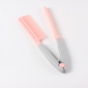 MegaMate หวีหนีบผมตรง รูปตัว V แบบพกพา DIY 3สี แปรงหวีผมตรง hair straightening comb