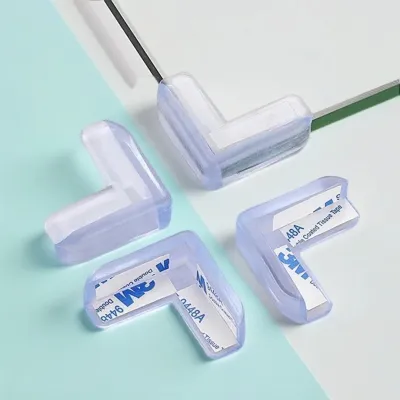 Bộ 4 Miếng Bọc Góc Bàn Silicon An Toàn Cho Bé – Mềm Dẻo Trong Suốt Dán Keo 3M Cực Chắc