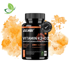 EELHOE Premium Bone & Joint Support Supplement - Vitamin D3 5000iu & Vitamin K2 MK-7 125mcg 60 Softgels Calcium Absorption & Bone Health