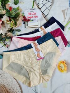 Combo 5 Và 10 Quần Lót Nữ Thun Lụa Phối Họa Tiết Ren Cao Cấp Chất Mềm Mịn Thoáng Mát Không Lộ Đường May Size: 45 - 75 Kg [5402]