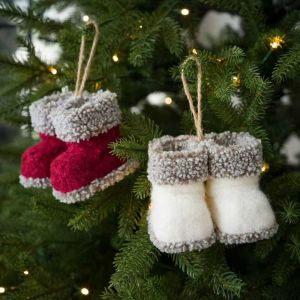 TEN Mini Size Christmas Boot Pendant Knitted Texture Colorful Fabric Christmas Tree Pendant Decorative Cozy Texture Knitted Shoes Ornament Christmas Tree Decor