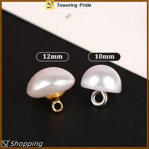[Towering Pride] 10Pcs 10mm 12mm Mushroom Faux Plastic Shirt Semicircle Buttons Shank Button For Clothing Decorative Mini Sewing DIY