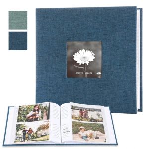 1Set Linen Cloth Cover Album 6-inch Interleaf Type Photo Storage Album 200/300pcs Writable Collection of Children Growth Photos2026
