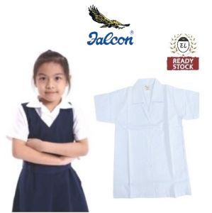 Falcon Girl Primary School Uniform White Short Sleeve🔥Ready Stock🔥Baju Sekolah Rendah Putih Lengan Pendek Perempuan 老鹰小学女生校服
