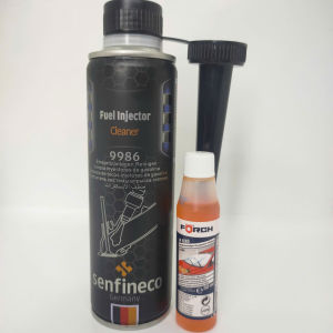 SÚC ĐẦU PHUN XĂNG HIỆU SENFINECO 9986 VÀ CHAI PHA NƯỚC GẠT KÍNH FORCH R535 (Fuel Injector Cleaner 9986 300ml and Windshield Cleaner 32ml)