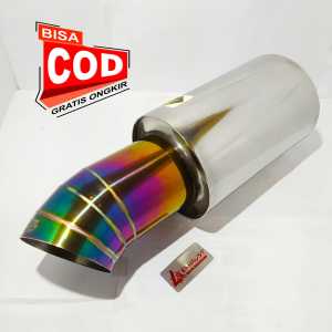 Knalpot JS racing pelangi full stainles suara bass gahar