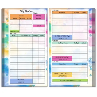 GIORGIONE Diary Journal High Quality Inside Paper Weekly Monthly Planner Schedules Organizer Stationery Paper Spiral Binder Paper Budget Pages Refill Inner Pages A6 Loose Leaf Paper
