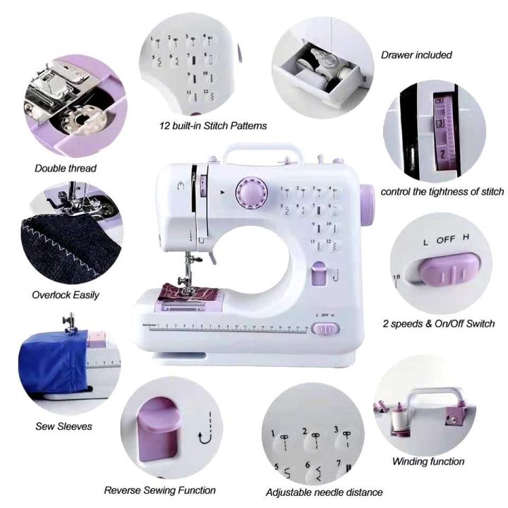 Portable Sewing Machine FHSM 505A Pro Upgraded 12 Sewing Portable Mini