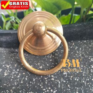 Knop Laci Kuningan Ring Pull Tarikan Laci Handle Laci Lemari 4.5 cm 1 pcs