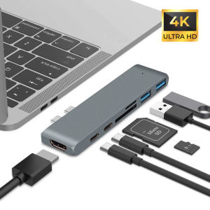 🇸🇬[Ready Stock] USB C Hub for Macbook Air Pro Adapter 7-IN-1 Multi Port Type C Hub 4K HDMI Thunderbolt 3 USB 3.1 TF SD Reader Slot 100W PD Charging Macbook Docking Station