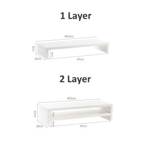 1 / 2 Layer Wooden Computer Monitor Holder Desktop Organizer Laptop Screen Increased Holder Ergonomic Display Bracket