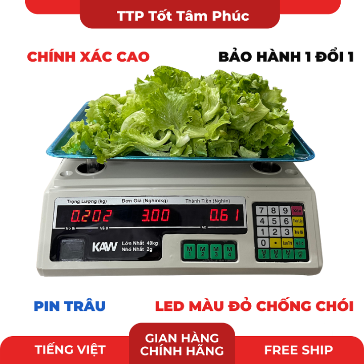 Cân Điện Tử - Cân điện tử 40KG tính tiền tự động, Chinh xác cao, Pin ...