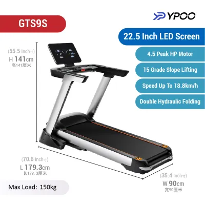 YPOO GTS9S Smart Treadmill Running Machine Home Gym Exercise Fitness Equipment Treadmill Pintar 跑步机