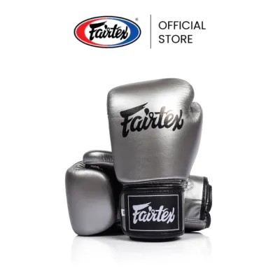 Fairtex นวมชกมวย BGV1C-PLUS - Gun Metallic นวยมวยไมโครไฟเบอร์ กระชับขึ้น ยืดหยุ่นสูง นวยต่อยมวยสำหรับฝึกซ้อม