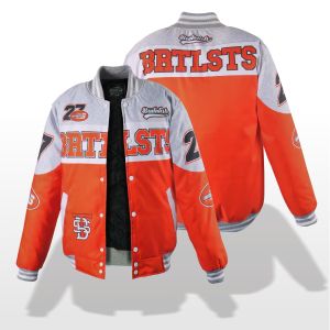 Jaket Pria Dewasa Keren Distro Motor Jacket Varsity Pria Cowok Vintage Pamelo Taslan Merah Terbaru