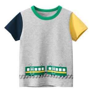 เสื้อยืดลายยีราฟสำหรับเด็กผู้ชายเสื้อยืดแขนสั้นลายสิงโตลูกลิงสำหรับเด็กผู้หญิงเสื้อยืดแฟชั่นสำหรับเด็กผู้ชาย