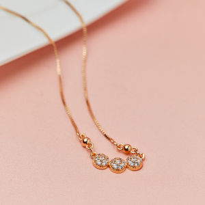 Y193 Kalung Wanita Titanium Lapis Emas Liontin Permata Rose Gold Kalung Titanium Anti Karat Liontin