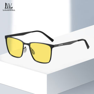 LouisWill Men Sunglasses UV400 Polarized Glasses Square Shape Sunglasses Eyewear Ultra Light Anti Glare Glasses Outdoor Sports Driving Sunglasses