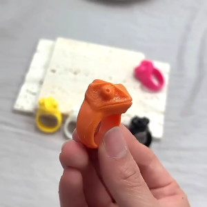 แหวนกิ้งก่าเรซินแหวนแบบซ้อนหลายอันแหวนสวมนิ้วย้อนยุค Y2k แบบหนาสำหรับวัยรุ่นสาวๆแหวนร่วมมิตรภาพสุดเจ๋ง