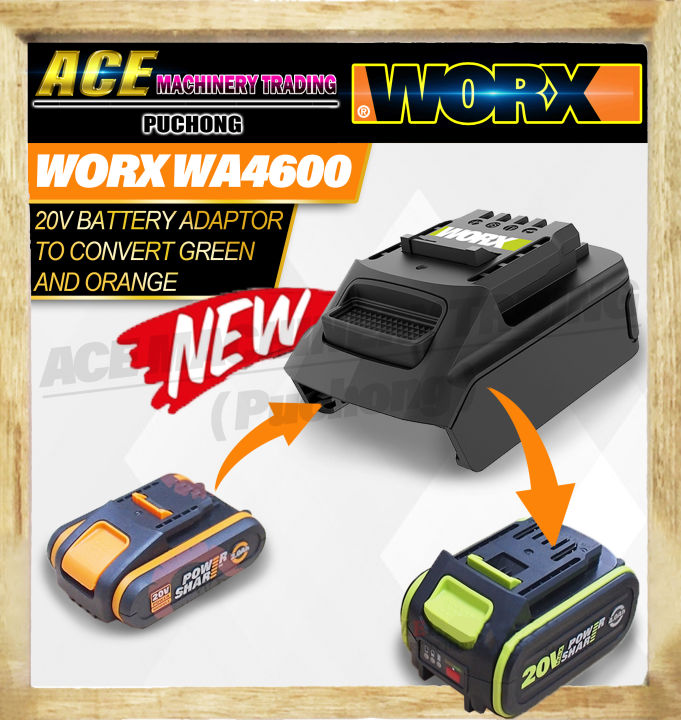 WORX WA4600 20V BATTERY ADAPTOR TO CONVERT GREEN AND ORANGE Lazada