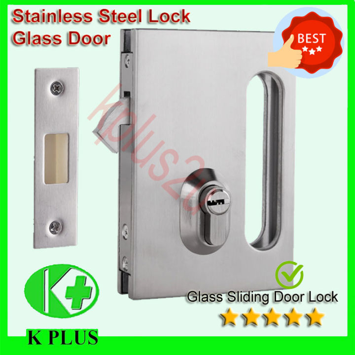 Glass Door Lock Square Tempered Glass Sliding Door Lock Kunci Pintu