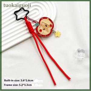 tuokaiguoji 1In Photo Card Holder Cartoon Apple Shaped Photo Album Keychain For Bags Acrylic Charm Kpop Idol Photocard Protector Cover