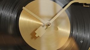 xpkQ Chinese Style American Vintage Silent Wall Clock for Home Glass Living Room Clock Decorated with Vinyl Record Design K7M2P