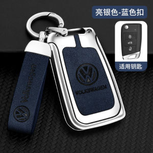 FCGenuine Leather Flip Remote Car Key Fob Case Cover Shell For Volkswagen VW Golf T-cross T-Roc Tiguan Allspace Teramont Jetta Lavida Zinc Alloy Holder Protector Keychain Styling