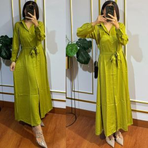 LONG DRESS GAMIS WANITA RAYON TWILL PREMIUM HIJAB BUSUI BUMIL FRIENDLY BAJU PANJANG TERBARU 2026