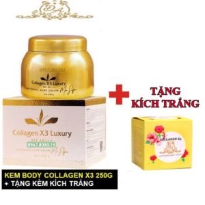 [Chính Hãng_Tặng Kích Trắng+Bông Tắm] Kem body trắng da collagen x3 Luxury Đông Anh 250gr NGUYỄN HUỲNH NHƯ. Kem body Đông Anh trắng da chống nắng tạo lớp màng sinh học bảo vệ da.