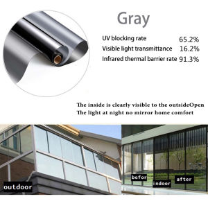 [MY Delivery] Dark Gray Window Films Privacy Window Glass Sticker Anti UV Window Tint for Home