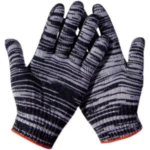 1 Pair Or 12 Pair High Quality Black Cotton Knitted Safety Hand Work Gloves