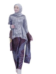 SET COUPLE BATIK BROKAT TUNIK PASANGAN KEBAYA MODERN PARTY LAMARAN SESERAHAN TUNANGAN WISUDA CANTIK ELEGANT TERBARU