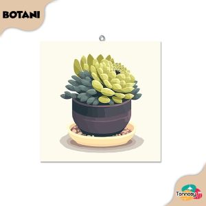 TENNESY Hiasan Dinding Kaktus Floral 20x20CM Dekorasi Kamar Pajangan Kayu Poster Dekorasi Rumah