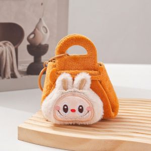 ASRV Cute Cartoon Plush Coin Purse Keychain Bag for Kids and Adults