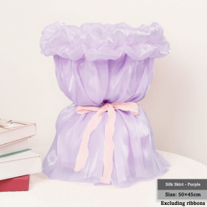 Q-1151 STORE Silk Tulle Flower Wrapping Paper Elastic Trim 50×45 cm Packaging Film Princess Dress Style Pearl Silk Bouquet Wrapping Paper for Bouquet Packaging