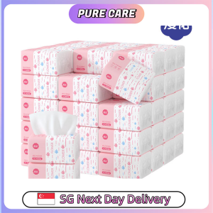 【Pure Care】 【30 Packs/Box】ManHua Pink Drawing Tissue 5-Ply 400 Sheets/Pack Thick Soft Facial Tissue