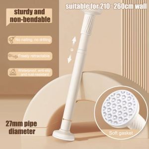 Stainless Steel Curtain Rod Adjustable No Drilling Multi-Purpose Extendable Clothes Drying Rod – Supports Up to 800kg Quick Installation for Balcony Bathroom and Window Use