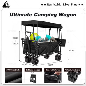 HEWOLF Outdoor Folding Wagon Pet Cart Pet Stroller Foldable Dog/Cat Trolley Pet Carrier Child Big Toy Cart