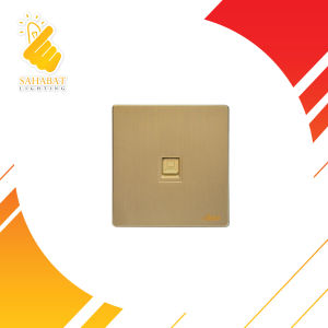 Retouch Ultra Rimless Textured Gold Series 2 Socket Wall Switch Outlet Phone & Card Holder 13A 15A 45A Door Bell Astro Tv