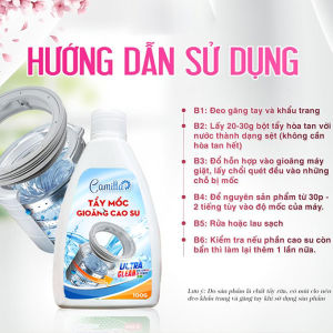 Bộ Tẩy Mốc Gioăng Cao Su CAMILLA 100G Chính Hãng Cao Cấp - Bột Tẩy Lồng Máy Giặt 300G Giúp Làm Sạch Và Loại Bỏ Vi Khuẩn