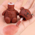 Bear Matte Lip Mud Velvet Grey Pink Keychain Lipstick Waterproof Lasting Lip Glaze Cosmetics Lip Gloss. 