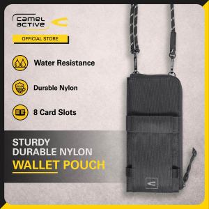 C by camel active Zip Long Wallet Pouch Nylon 8 Card Compartments Black LWP6602NL6#BLK