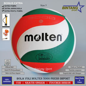 Bola Voli molten NCAA 5000 Size 5 Press Mesin Import Bahan Kulit PU Empuk Kuat dan Awet