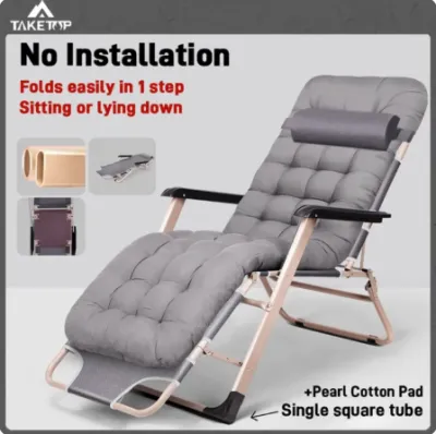 Folding chair and Folding bed 300KG Load Bearing Outdoor Folding chair Bed Office nap bed Folding beach chair without installation freely adjustable